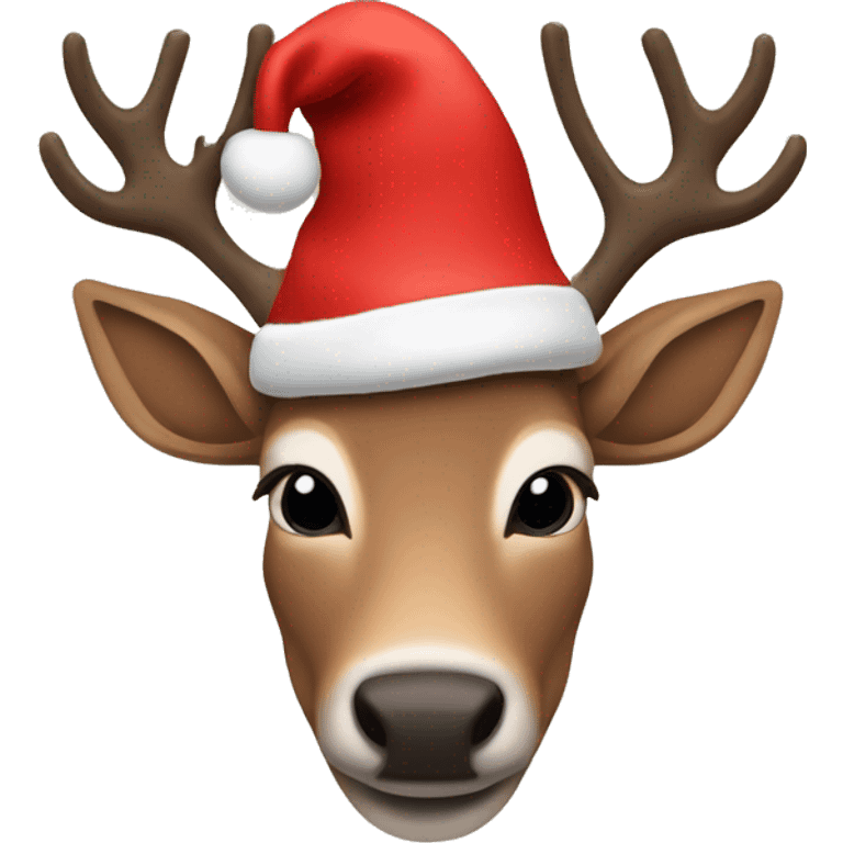 raindeer with santa claus hat emoji