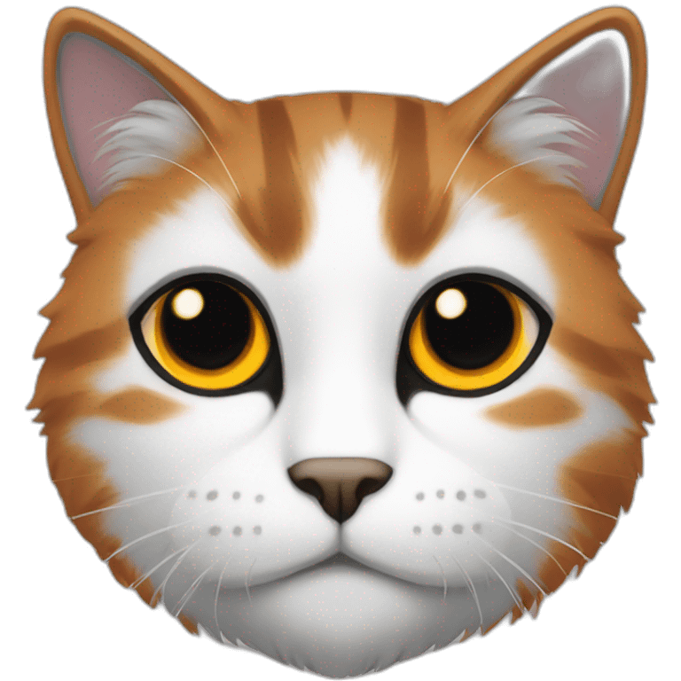 black, white and orange cat hairy emoji