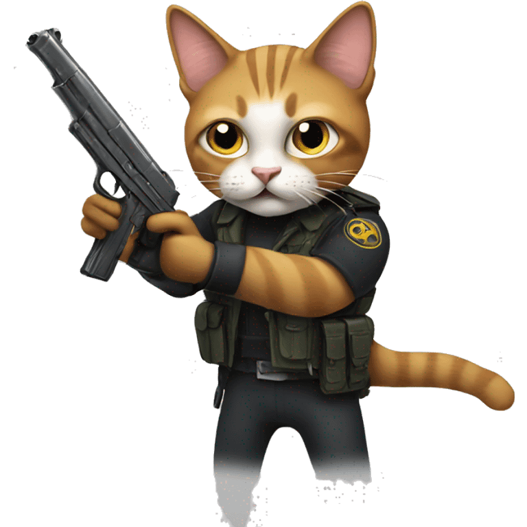 Cat with a gun emoji