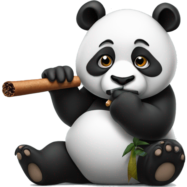 Panda smoking a cigar emoji