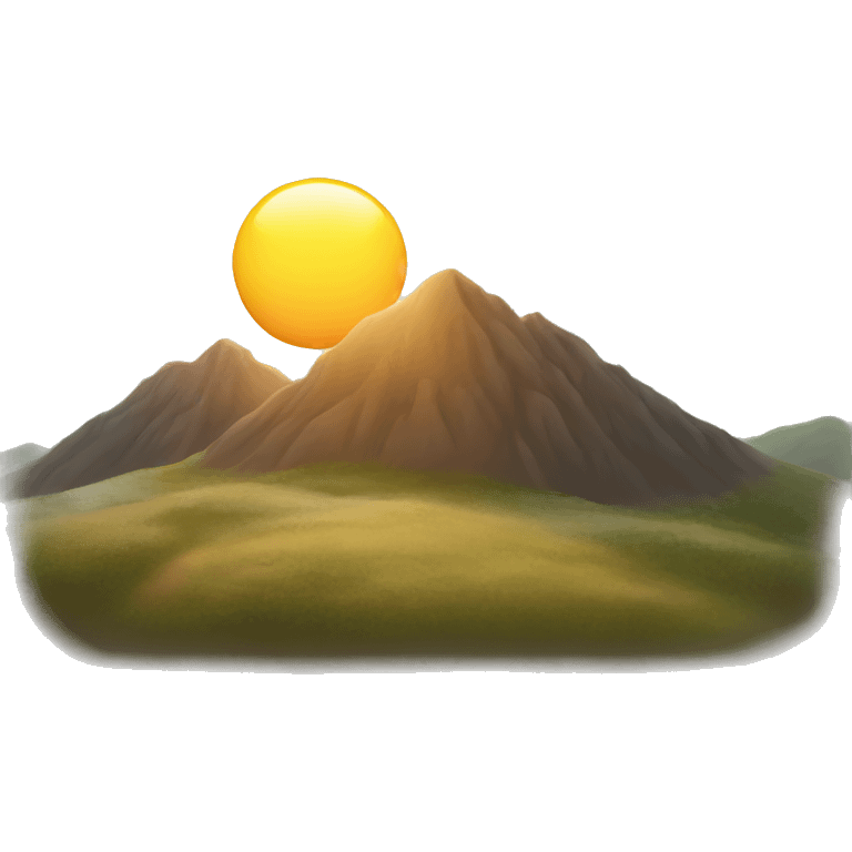 Sun and hill  emoji