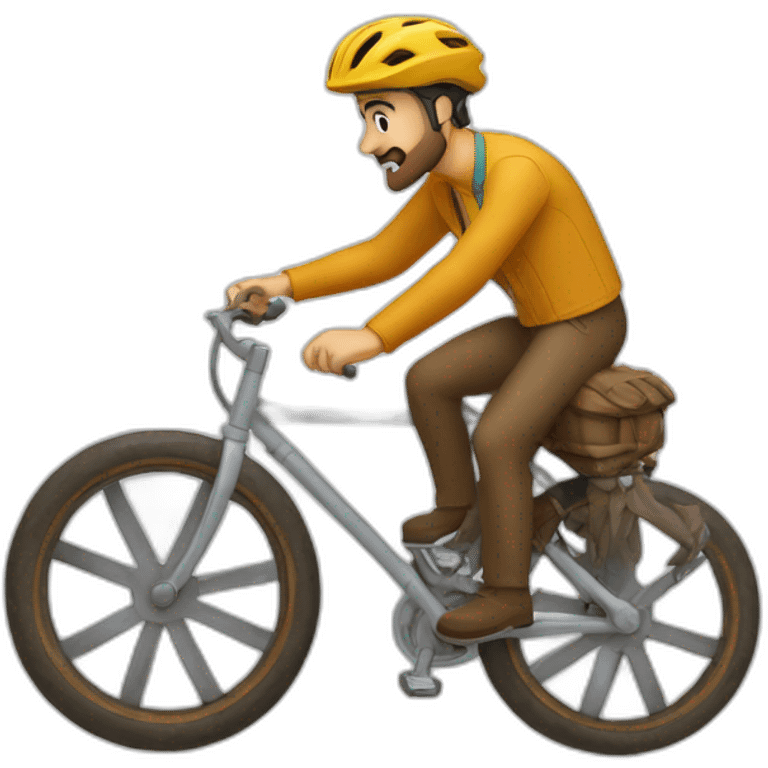 un leon manejando una bici emoji