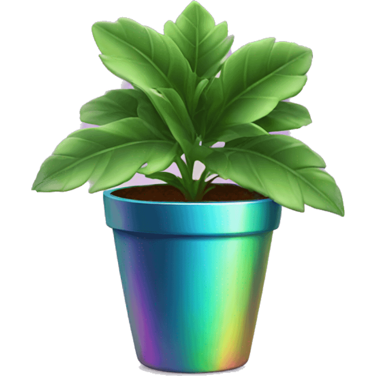 Plant in iridescent pot emoji