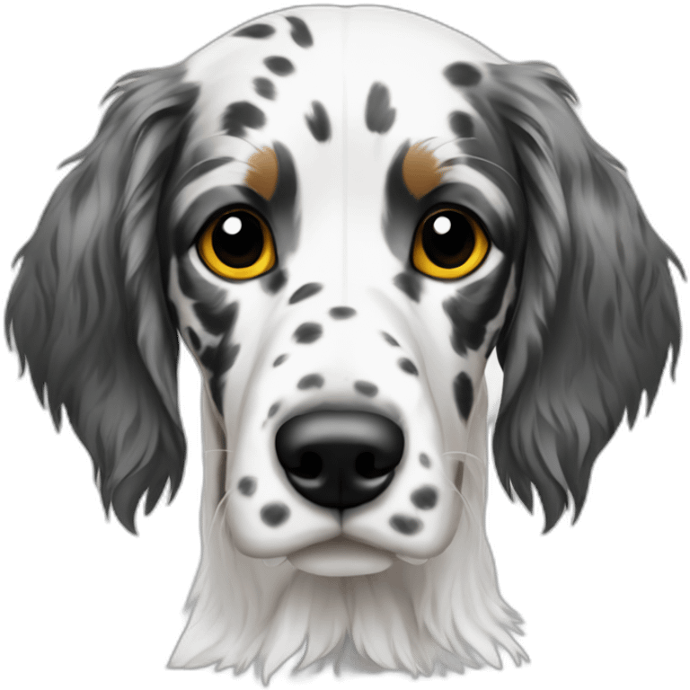 english Setter black white emoji