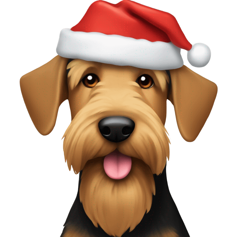 Airedale with Santa hat  emoji