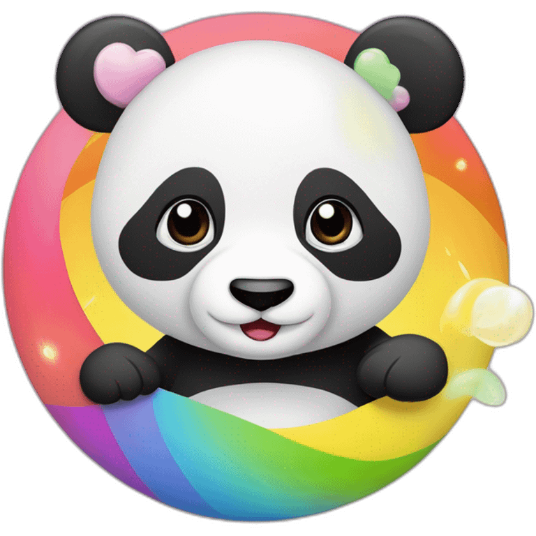 Panda mit Kuss lächeln regenbogen emoji