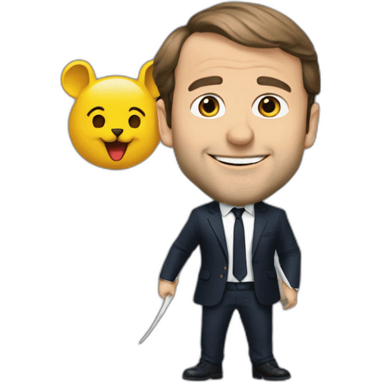 Macron sur un rat emoji