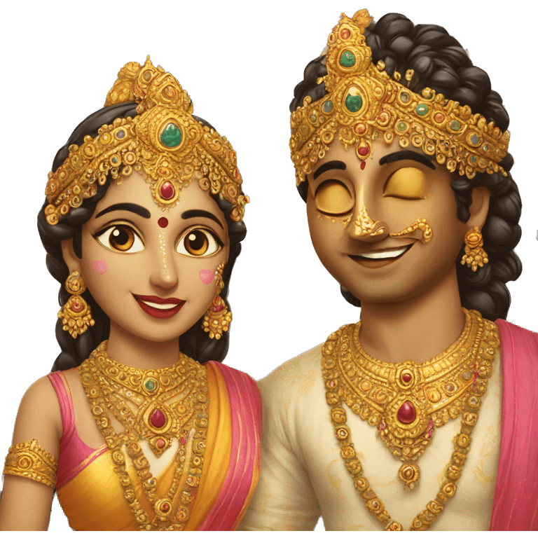 Radha & Krsna  um carro emoji