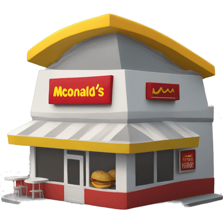 3D model of a small McDonald's restaurant emoji