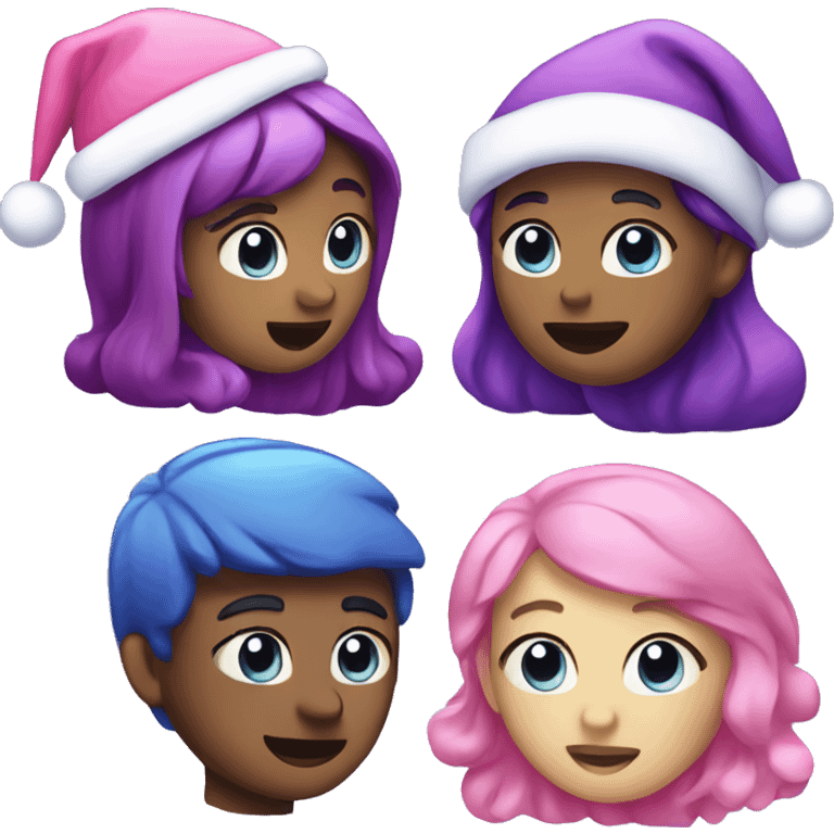 Blue pink and purple christmas emoji