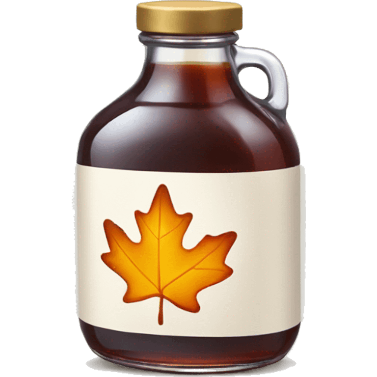 maple syrup in a jar shaped like maple leaf emoji