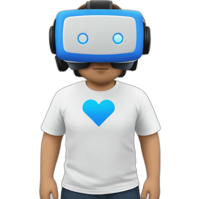 Vr player white blue t-shirt emoji