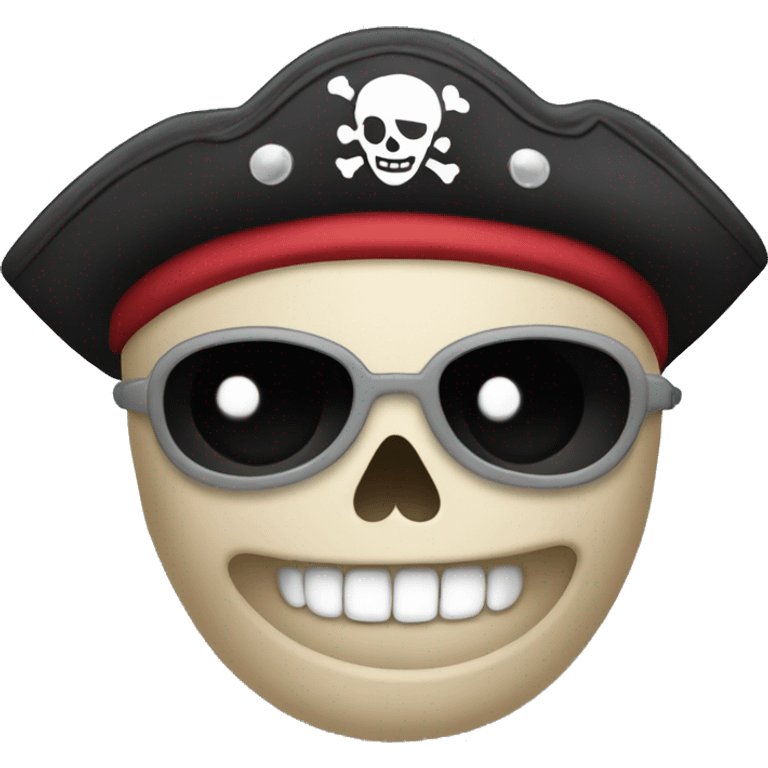 Pirate skull . Rounded teeth . Eye patch  . No bandanna  emoji