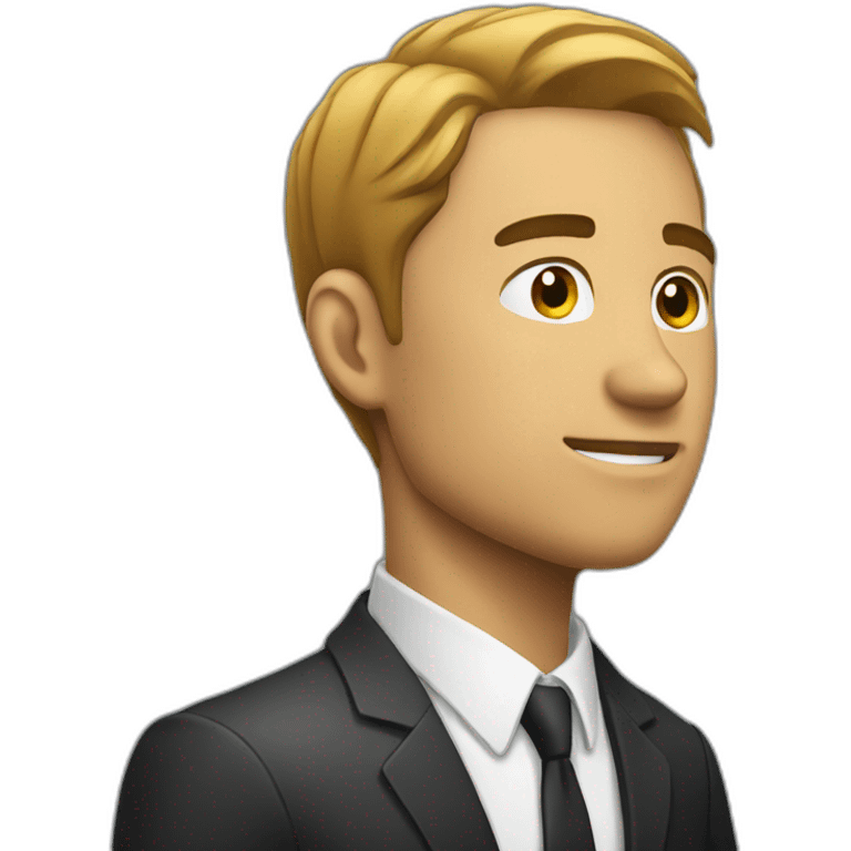 man in suit looking to the left (side view) emoji