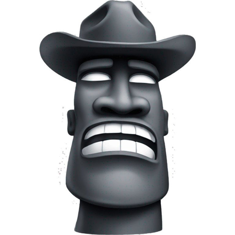 MOAI STATUES FLEXING MUSCLE COWBOY HAT emoji