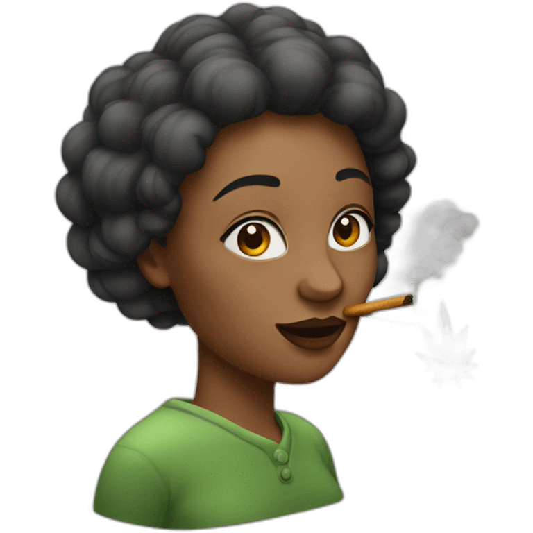 Woman smoking weed emoji