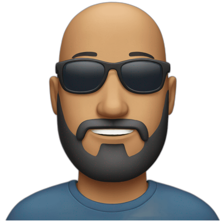 bald man with beard and shades emoji