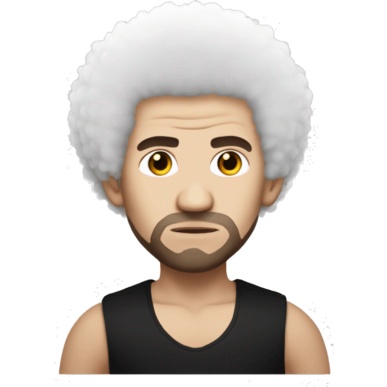 Khabib with white afro emoji