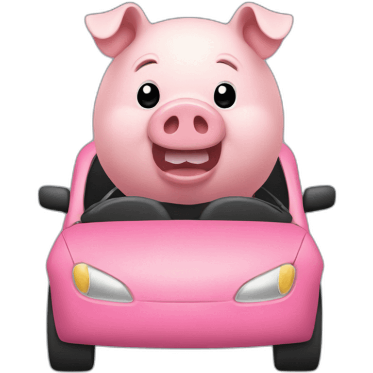 A-pig-in-a-car emoji