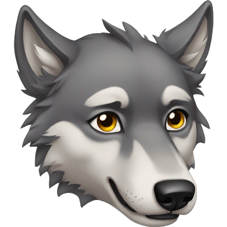 Wolf sad and crying emoji