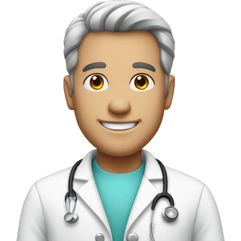 smiling man in doctors coat emoji