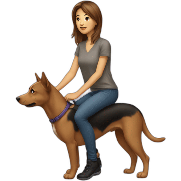 Femme sur un chien emoji