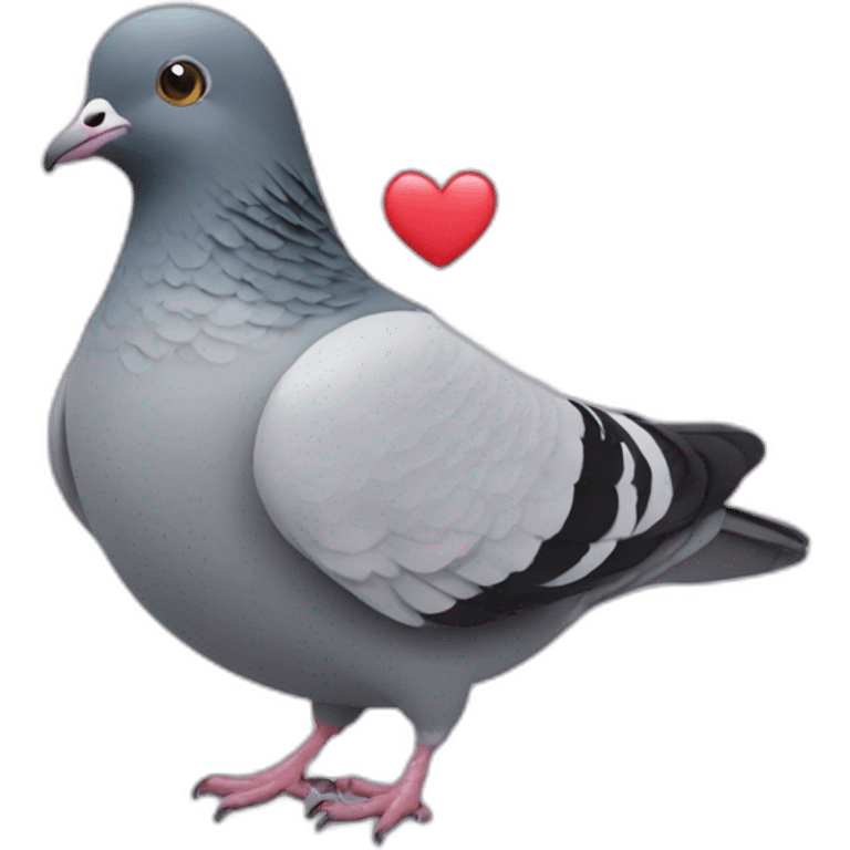 Pigeon making a heart emoji