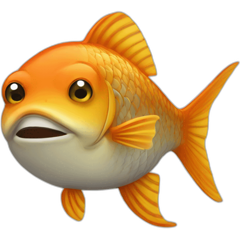 Chat sur un poisson emoji