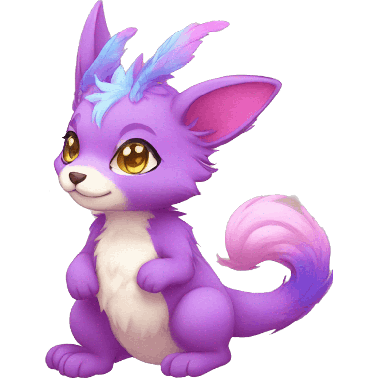 Kawaii bright fantasy ethereal anthro fursona Fakemon emoji