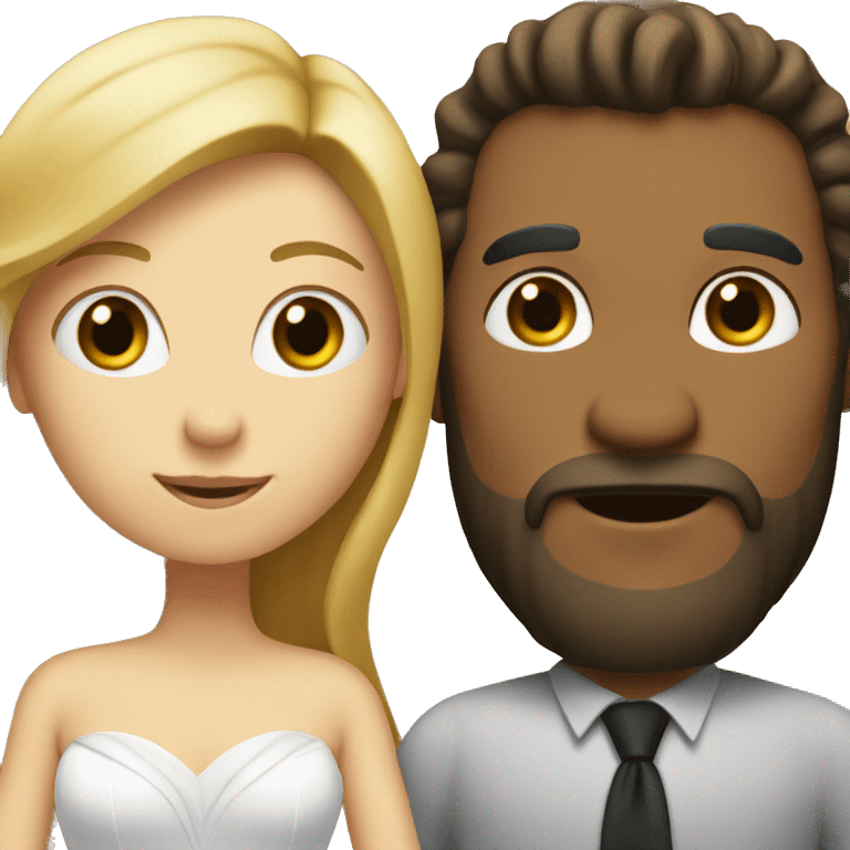 A man with read hair and read beard and a women with blond hair marry each other emoji