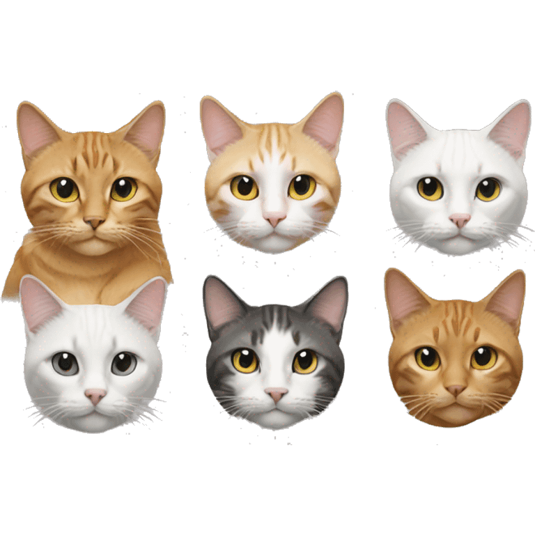 four cats looking really cool emoji