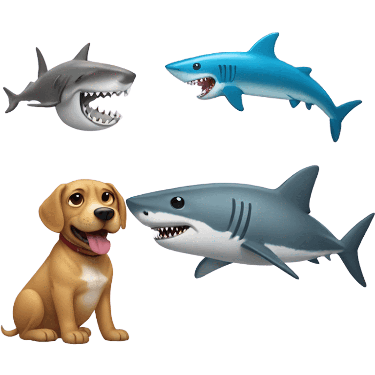 dog and a shark emoji