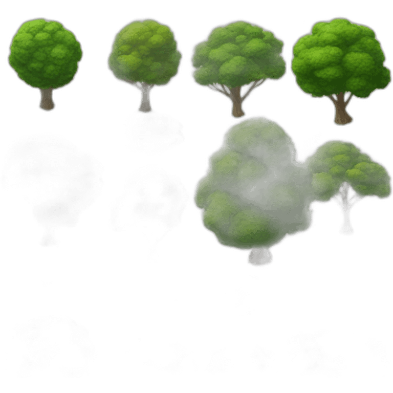 Tree as seen from the sky, looked down from the top, simplified and photorrealistic emoji