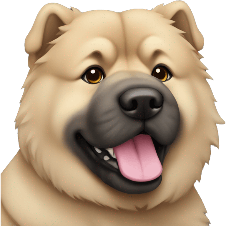 Beige grey chow-chow black muzzle emoji