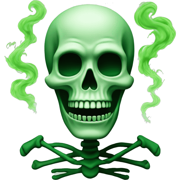 Horror skeleton with green smoke emoji