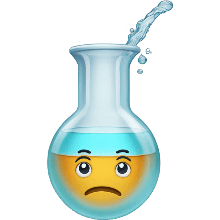 beaker clear water with a tube sticking out the side emoji