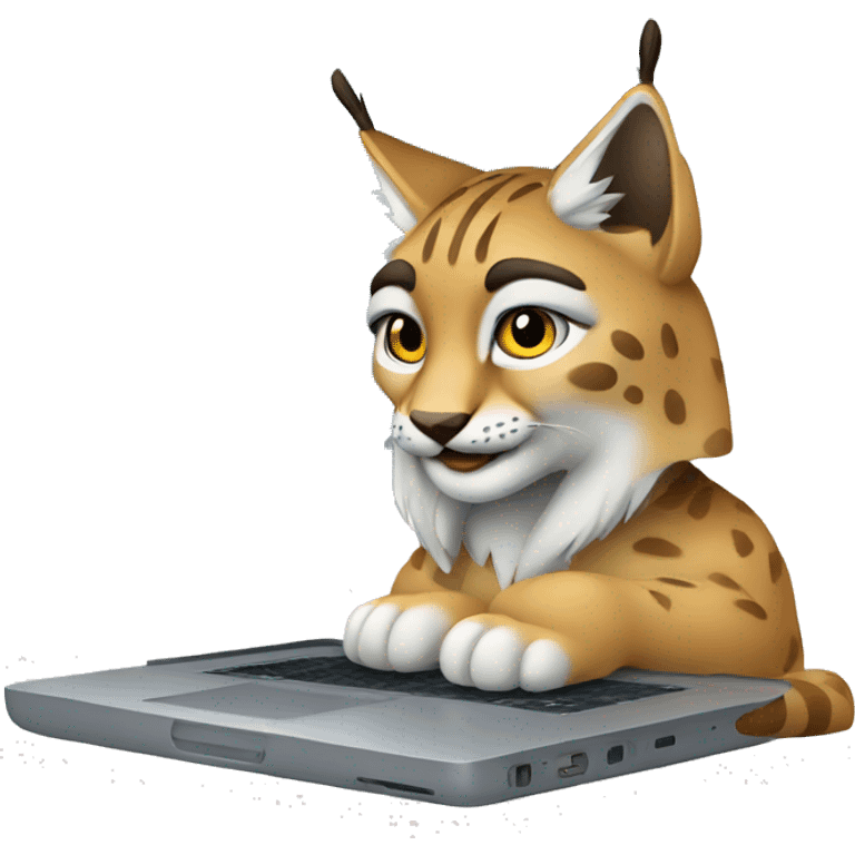 A lynx with a laptop emoji