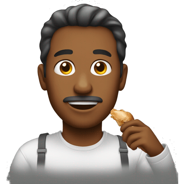 man eating chicken emoji