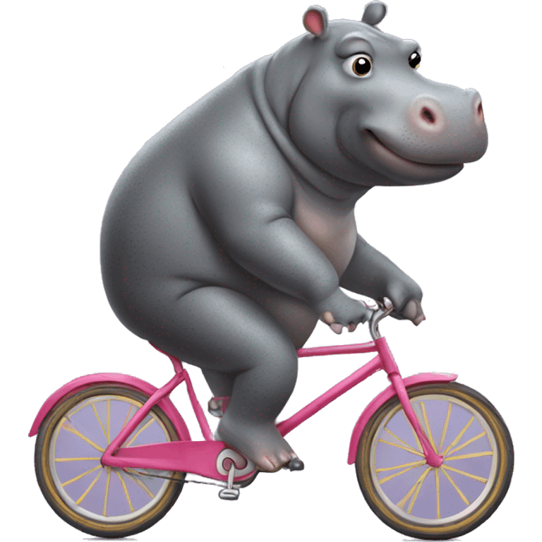 Hippo with tutu riding a bike emoji