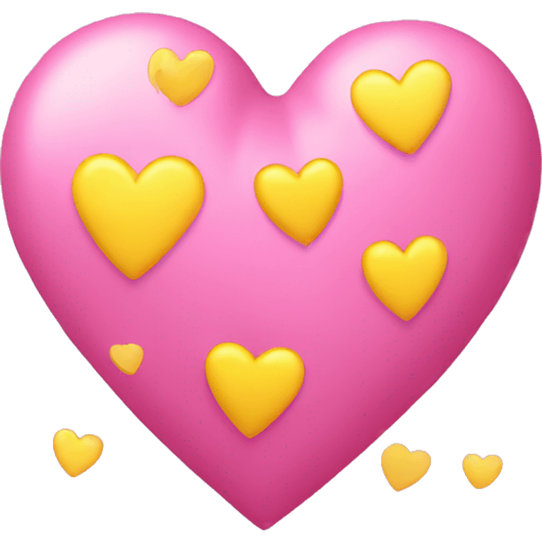 Pink heart with small yellow hearts  emoji