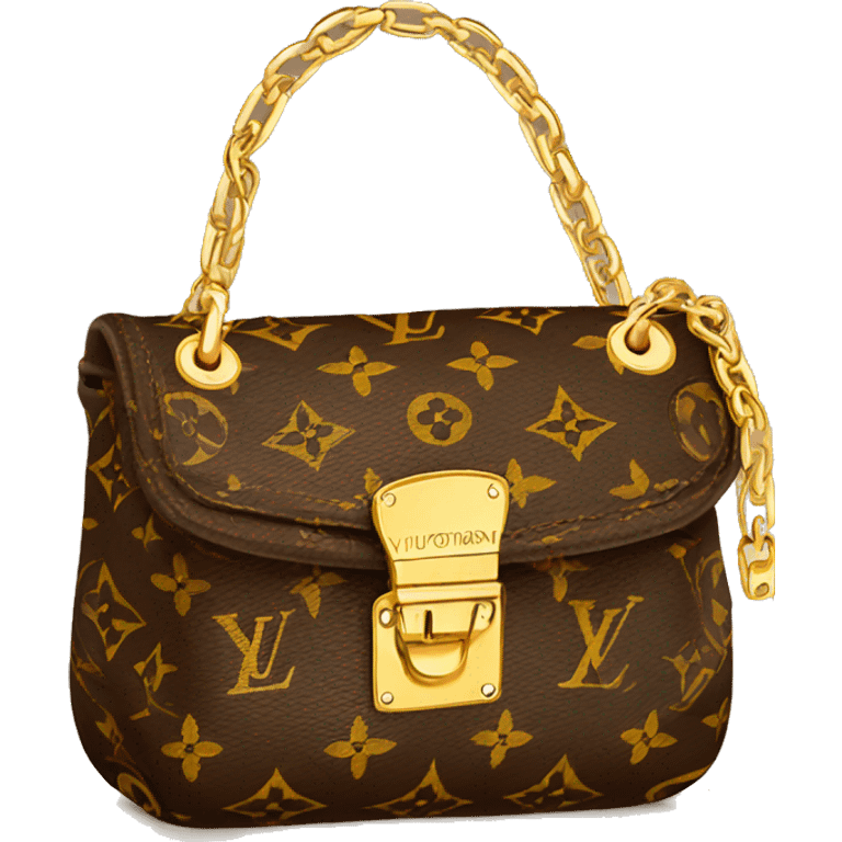 Louis Vuitton shoulder bag with chain attached emoji