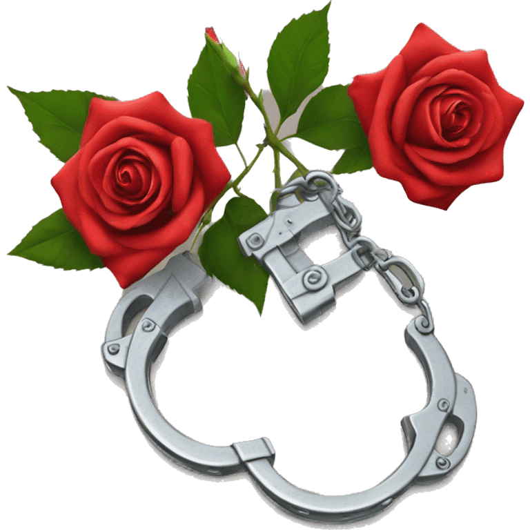 Handcuffs wit rose emoji