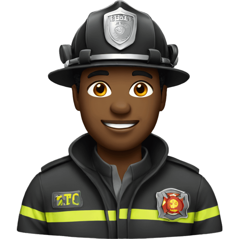 Black firefighter emoji