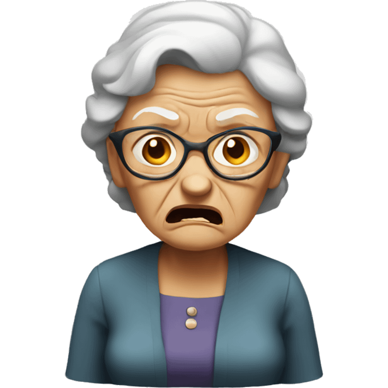 Angry old lady emoji