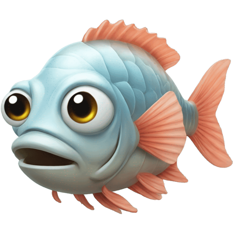 Fish with large brain emoji