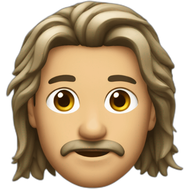 Caras morenos con mullet emoji