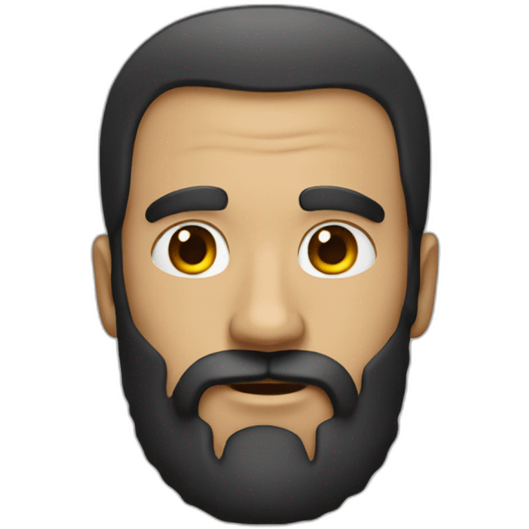 Crazy man with black beard emoji