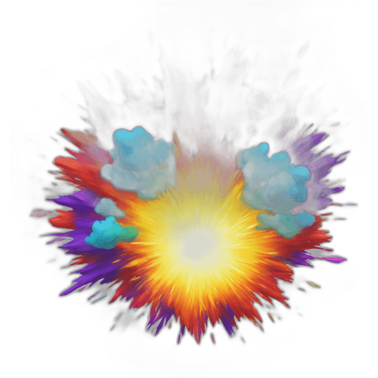 colorful explosion emoji