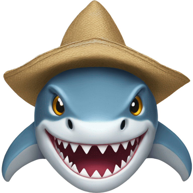 Shark wearing Indonesian hat emoji