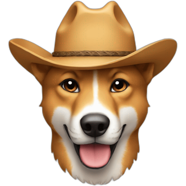 A dingo wearing a cowboy hat emoji